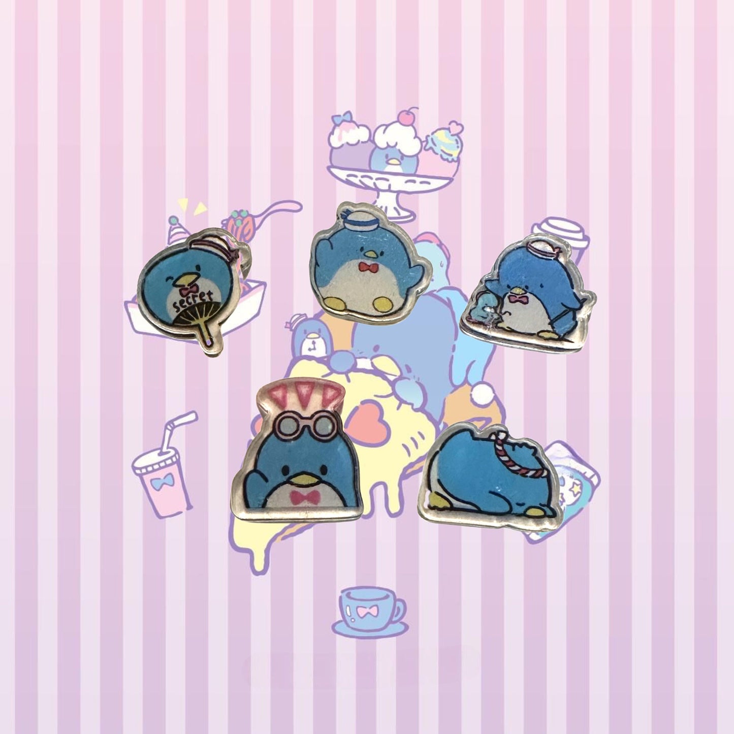 Random tuxedo shoe charms | tux sam | sleepy penguin | shoe charms | kawaii | blue penguin | 1,3,5,10 pcs | Sanri | Sam | tuxedo bird