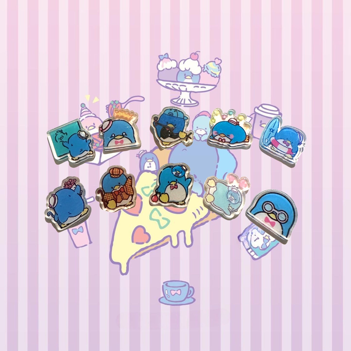 Random tuxedo shoe charms | tux sam | sleepy penguin | shoe charms | kawaii | blue penguin | 1,3,5,10 pcs | Sanri | Sam | tuxedo bird