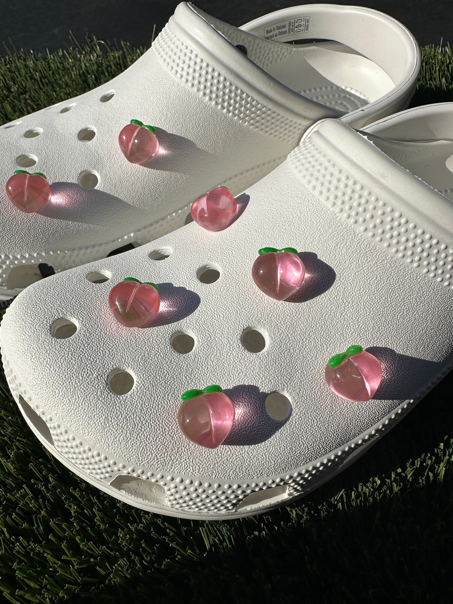 Jelly shoe charm | aesthetic | Juicy peach | translucent | clear charms | Jelly charms | Peach | Shoe | | Shoe charm | Kawaii | Peaches |