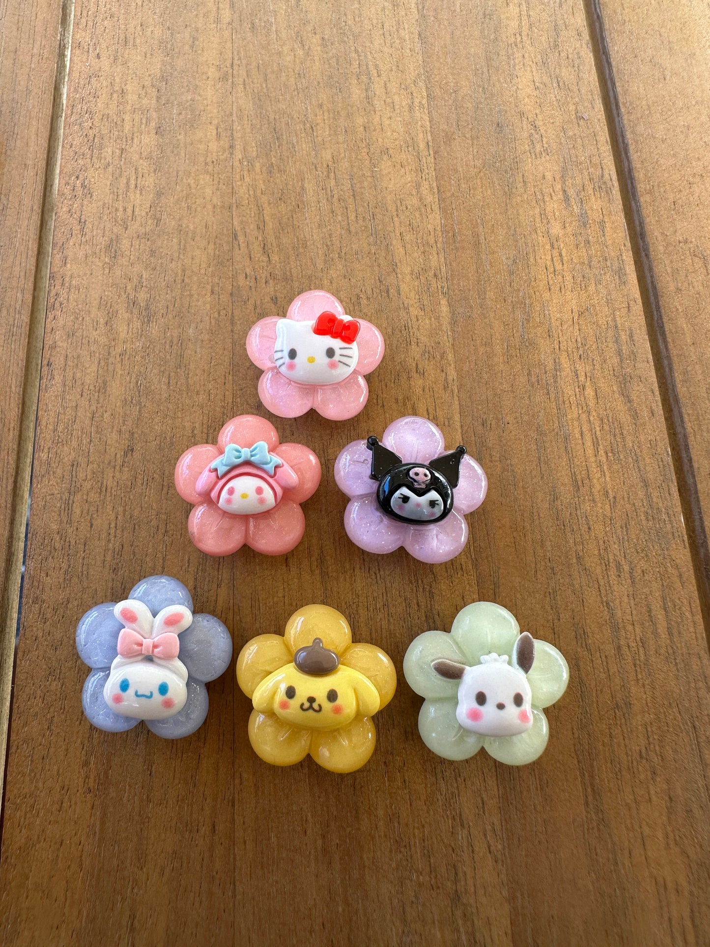 Kawaii shoe charms | Sanriod | Resin | Melody | Pompompurin | Pochacco | Kuromi | Cinnamoroll| charms | Cute | Shoe charms | pastel