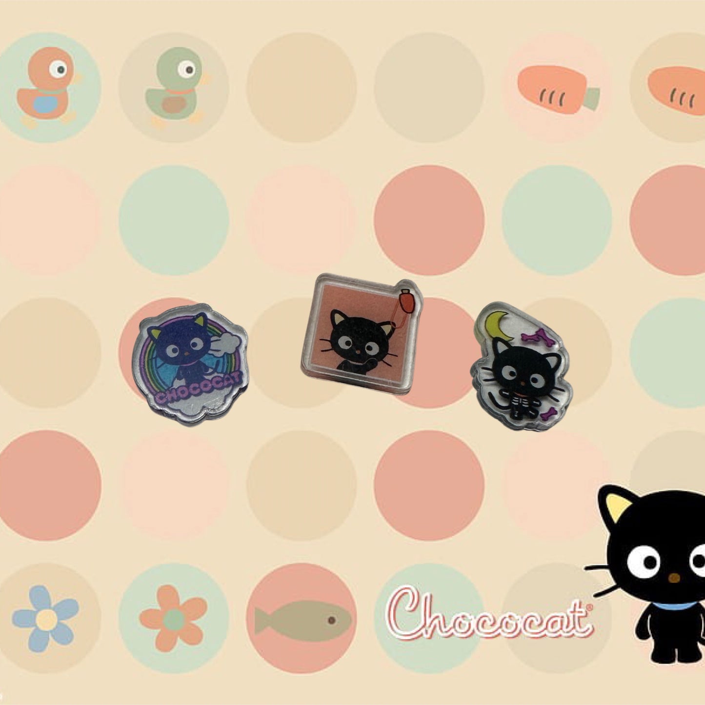 Random Choco ca shoe charms | Chocolate kitty| choccat | shoe charms | kawaii | Black cat | 1,3,5,10 pcs | Sanri | lucky cat | Black kitty|