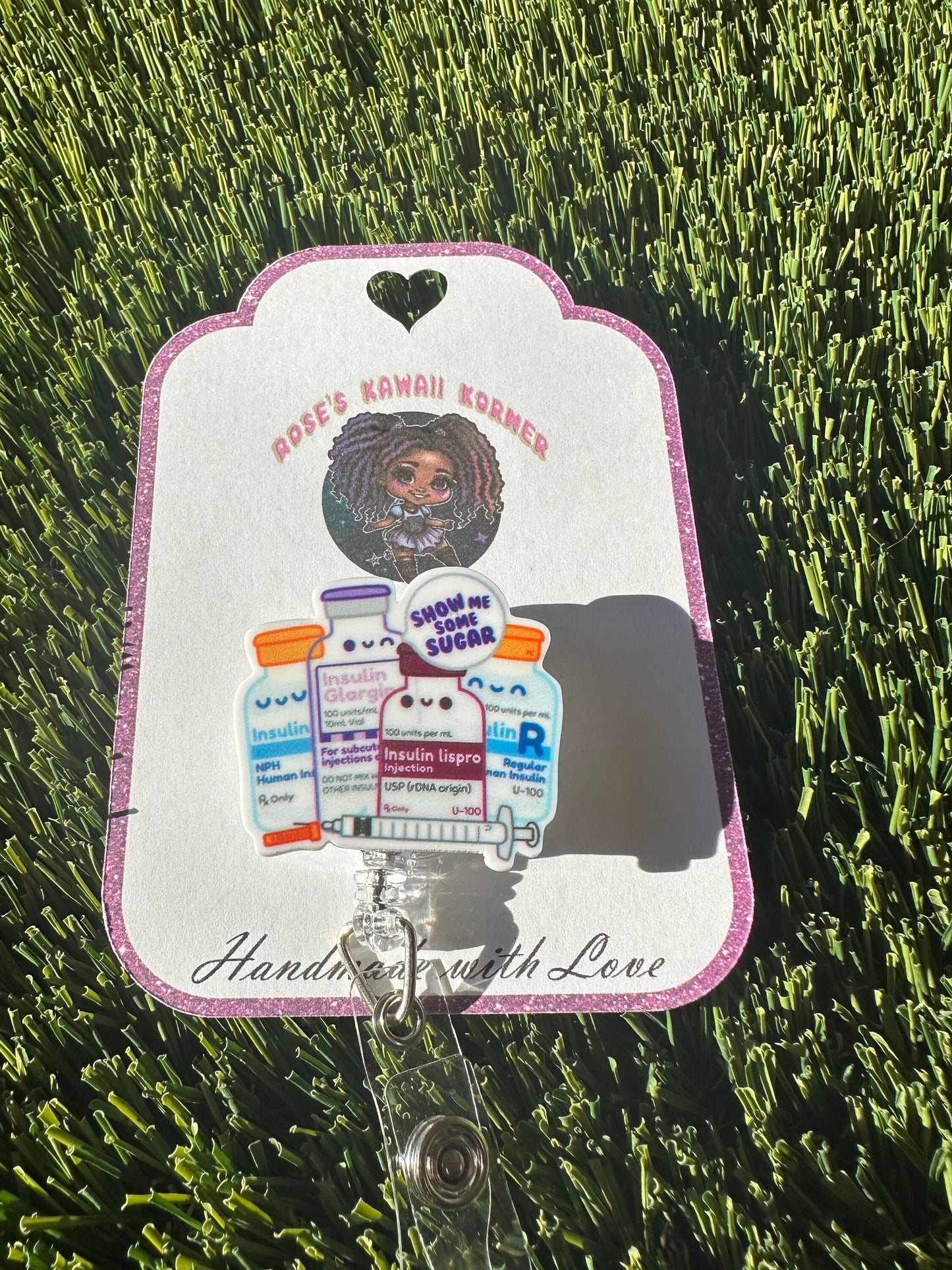 Retractable badge reel | Kawaii | Nurse | RN | Id holder | badge pull | Dental assistant | X-ray tech | Super hero nurse | pharmacist | ID |