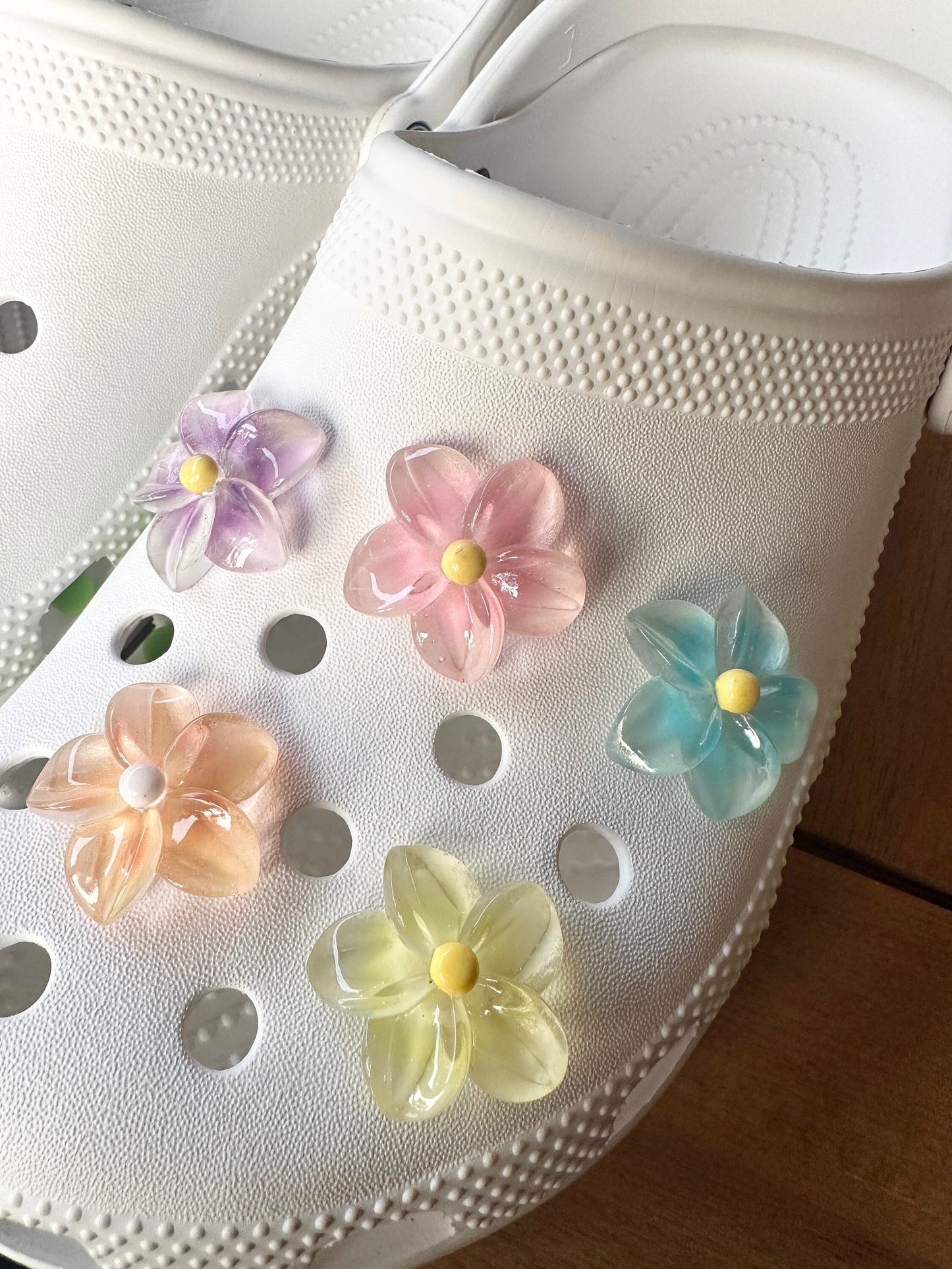 Jelly Flowers | Jelly flower shoe charms | kawaii charms | Hawaiian flower | floral | flower shoe charms | Jelly | star flower