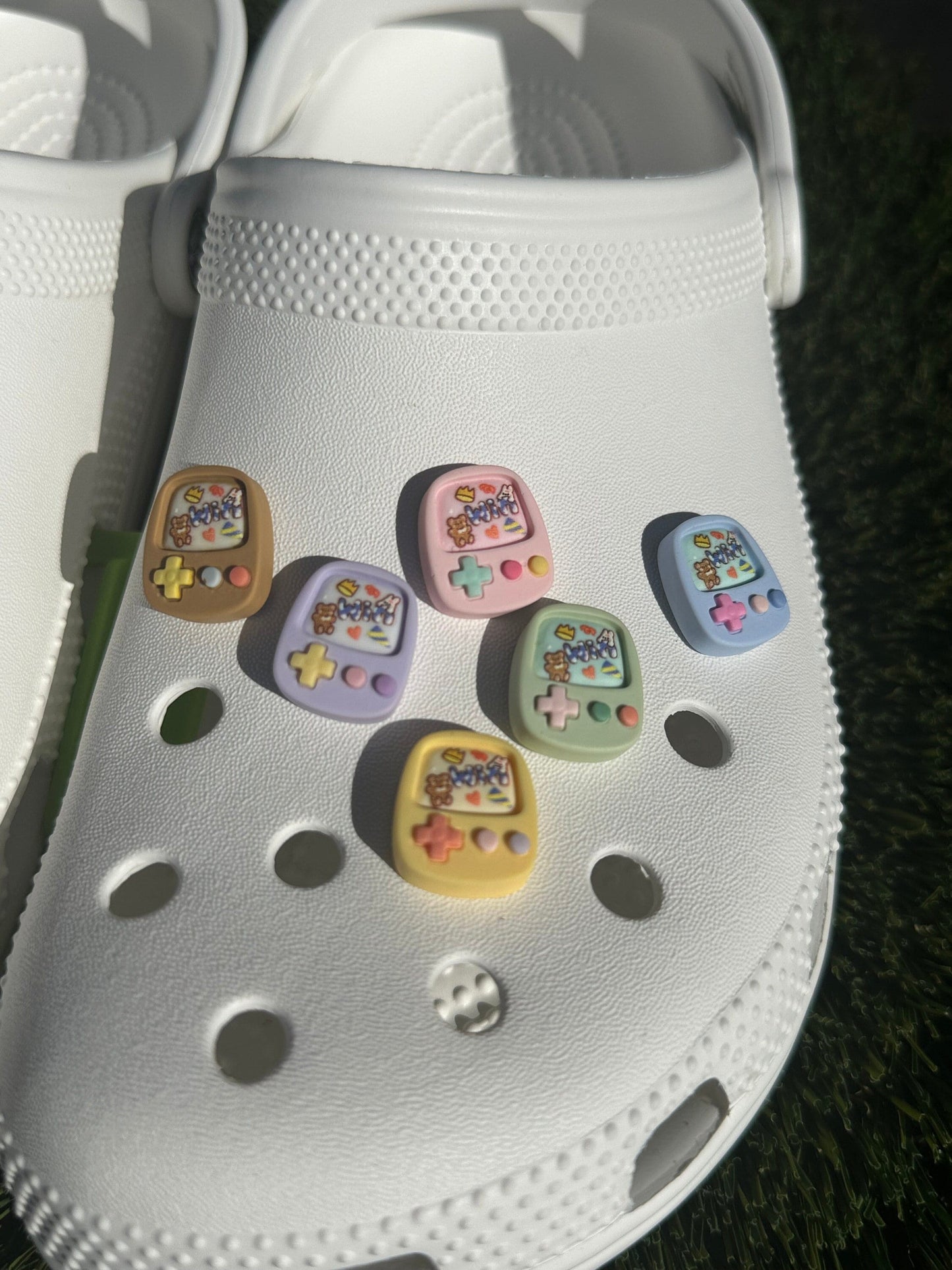 Gaming Shoe Charm | Tama inspired | Nano pet | gigapet | kawaii | cute | Pastel | Pocket Monsters | mini game | pocket play | handheld |