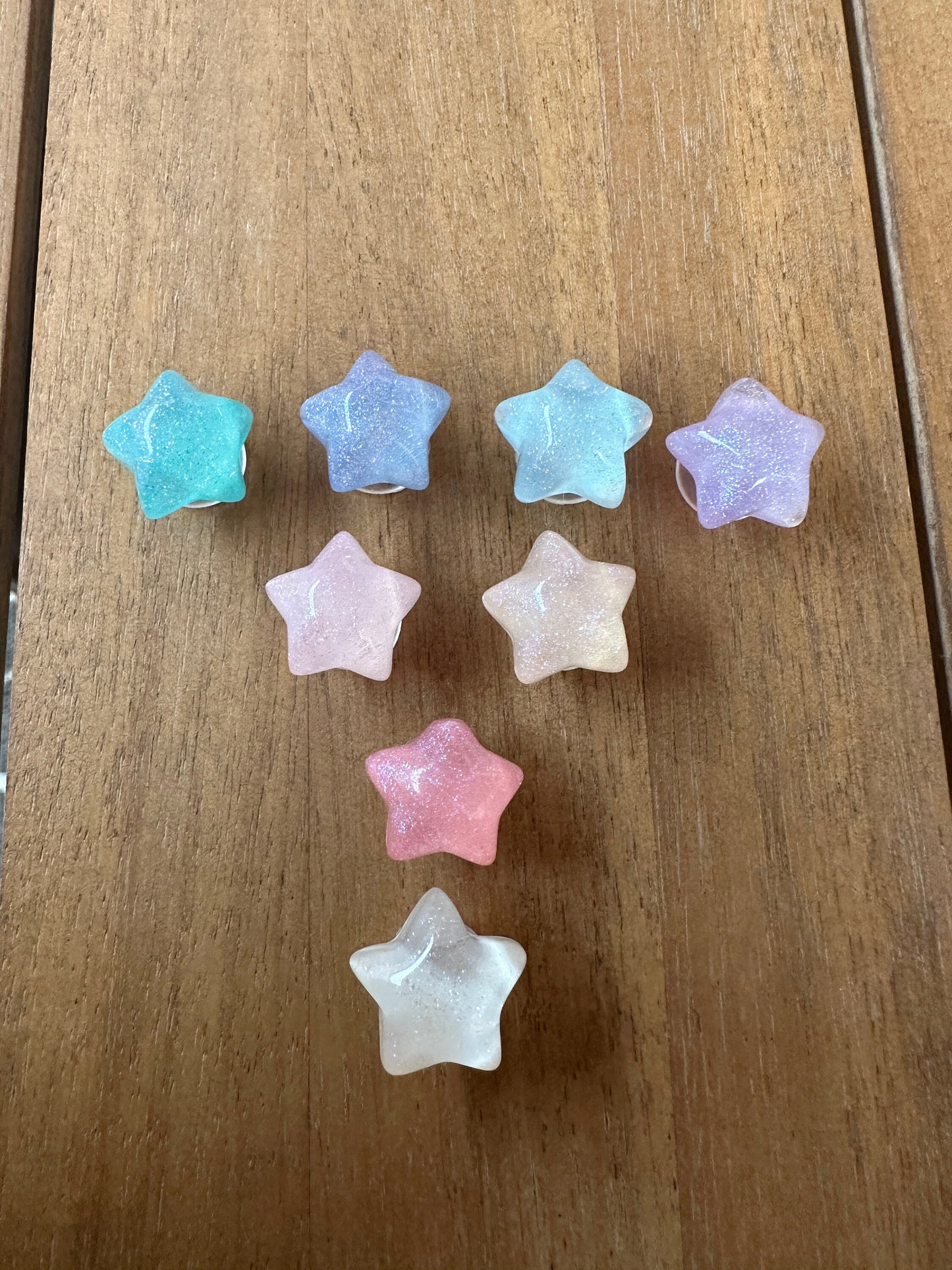 Crystal star Shoe charms | Crystal star | Chibi star | Shoe charms | kawaii aesthetic | gummy stars | gummy shoe charms | rubber clog charms