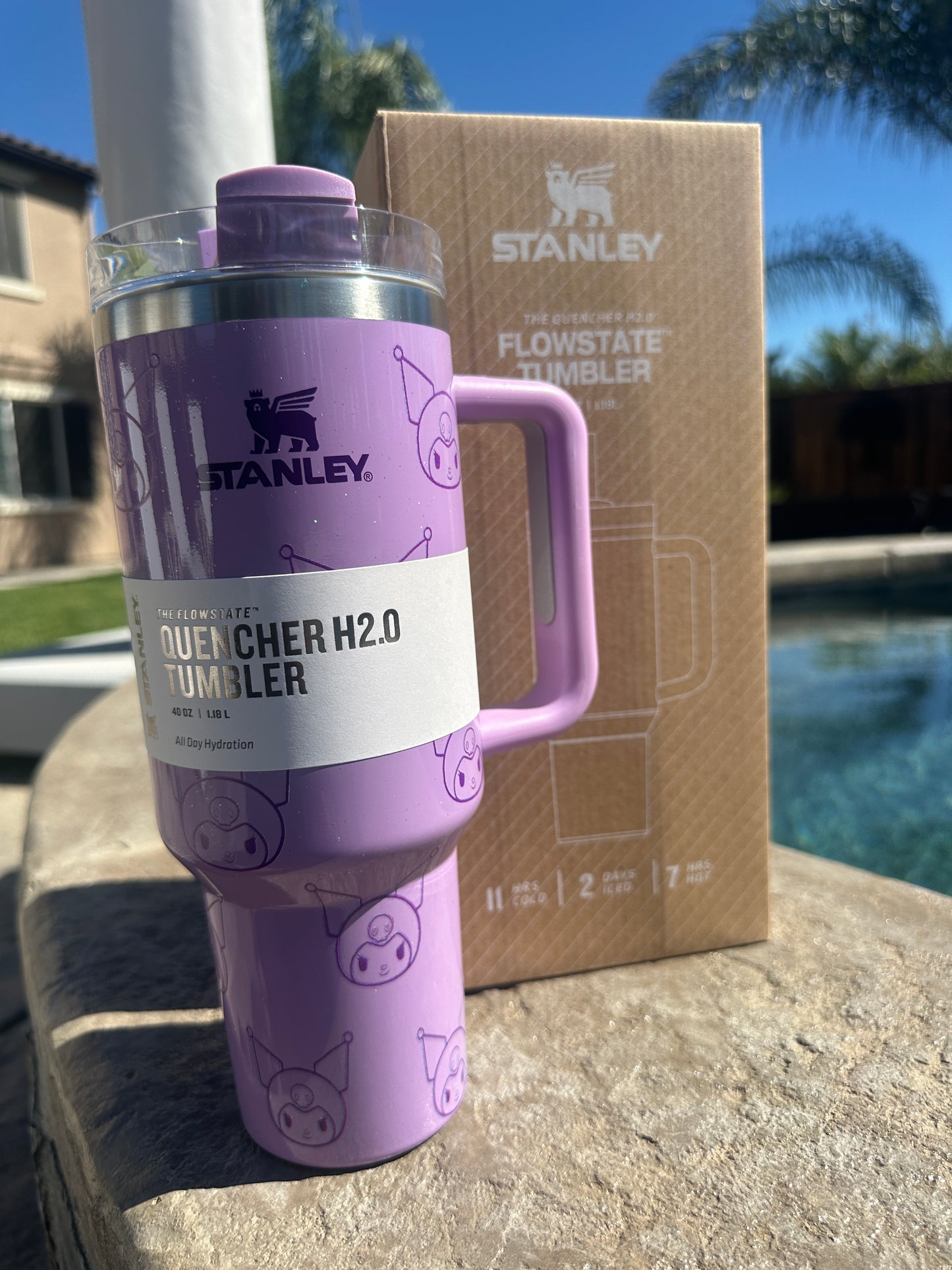 Kuromi Stanley inspired 40 ounce tumbler