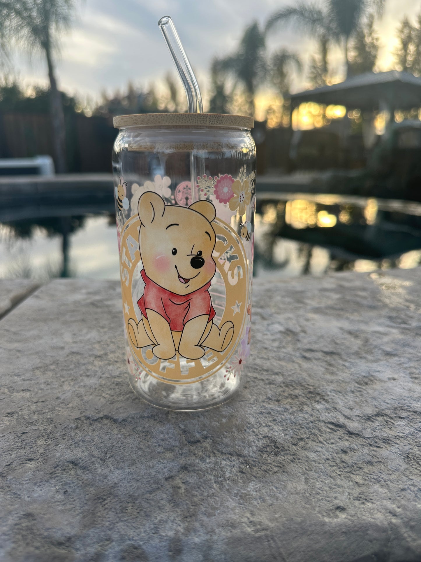 16oz Pooh bear libby glass can