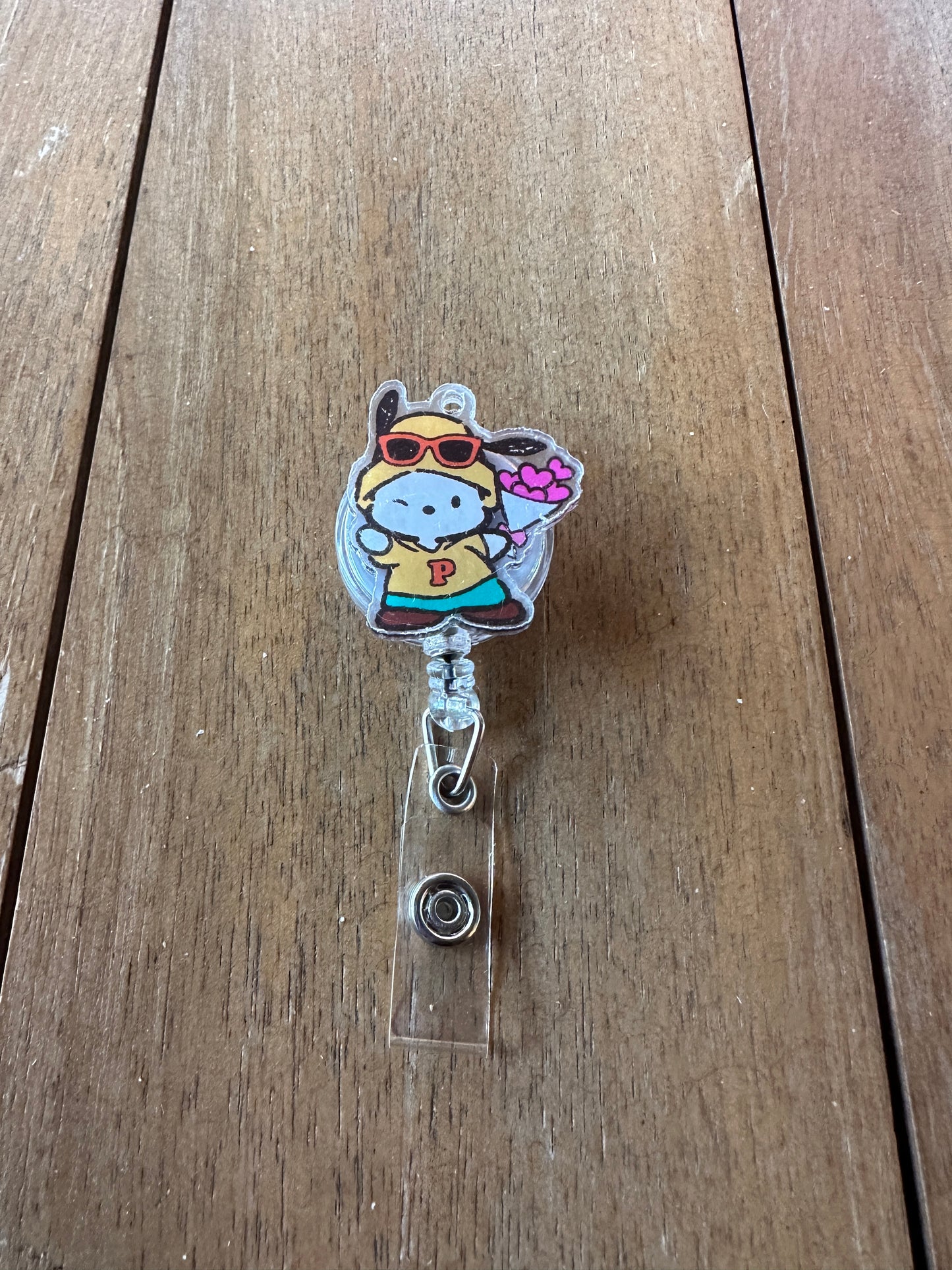 Pochacco badge reel carabiner ID holder ￼