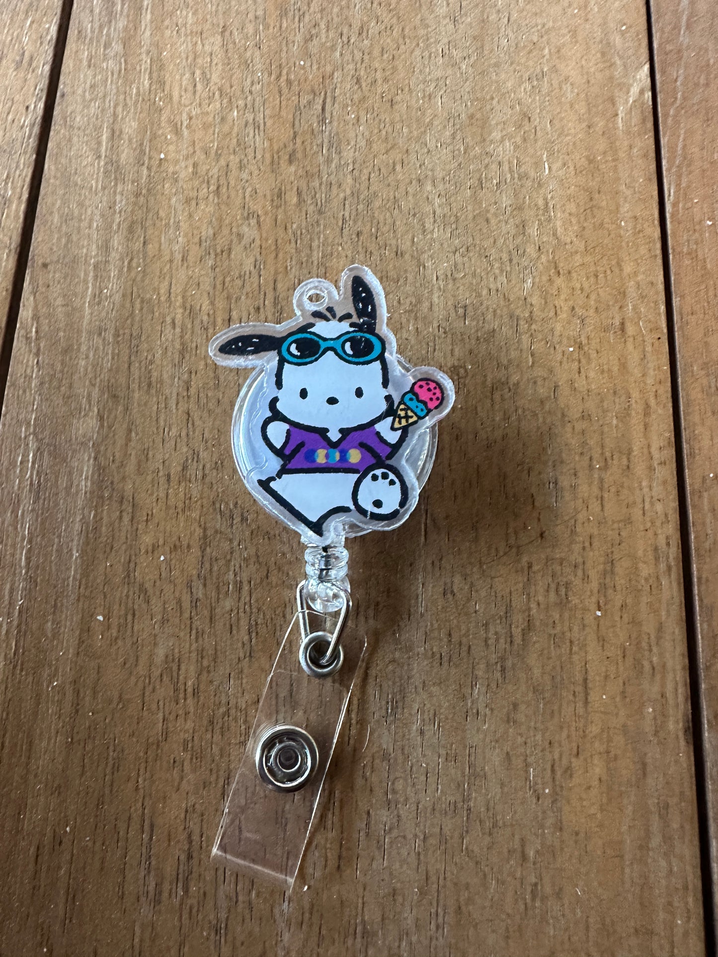 Pochacco badge reel carabiner ID holder ￼