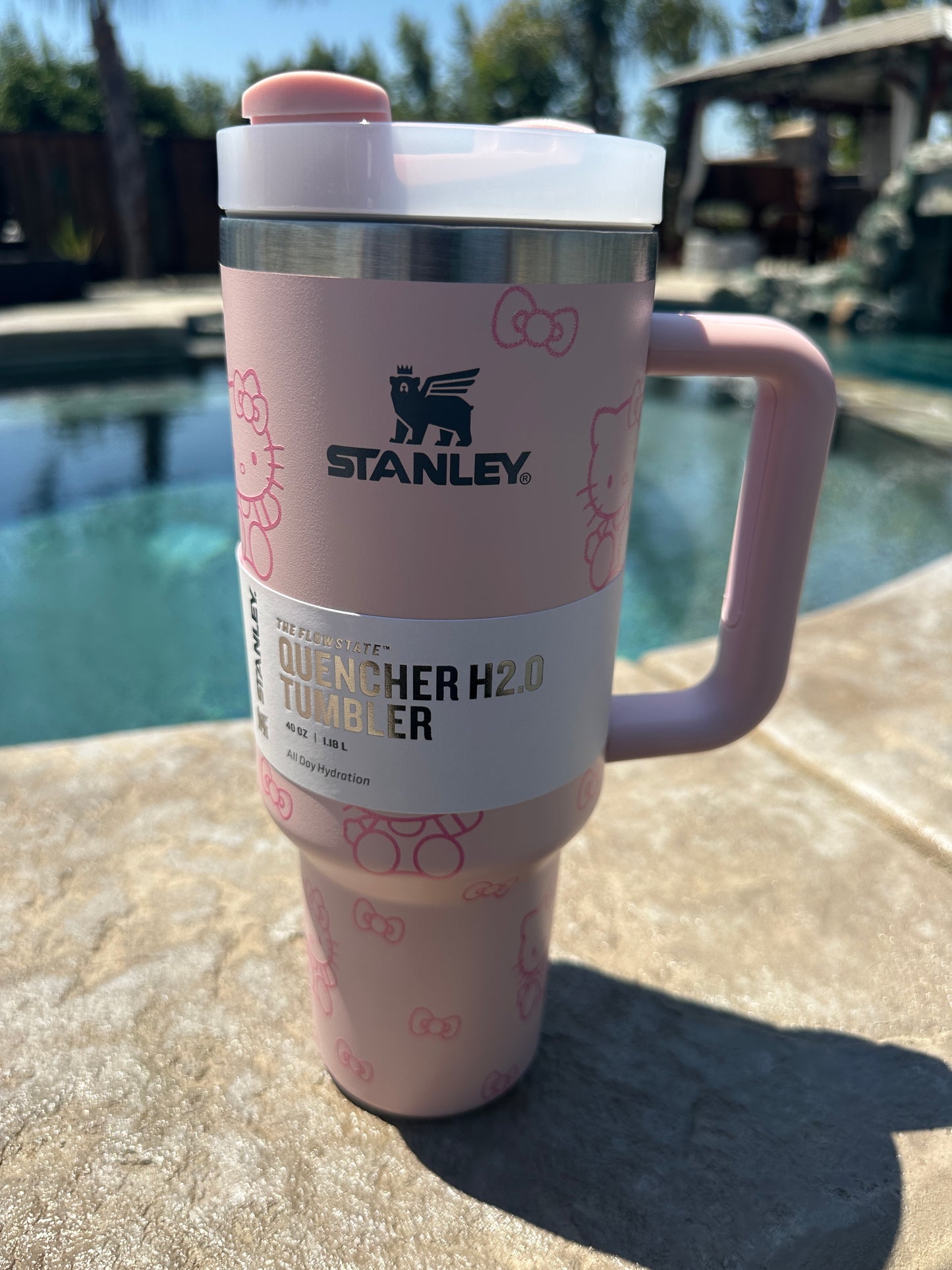 Hello Kitty X Stanley Inspired 40oz powder pink Matte NEW STYLE!