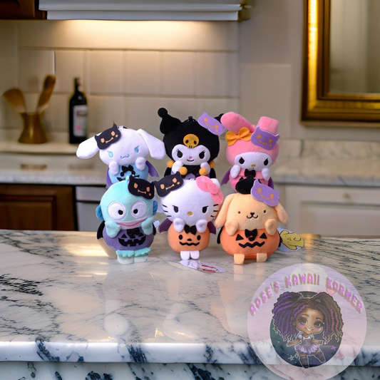 Sanrio Halloween jack-o’-lantern plushies