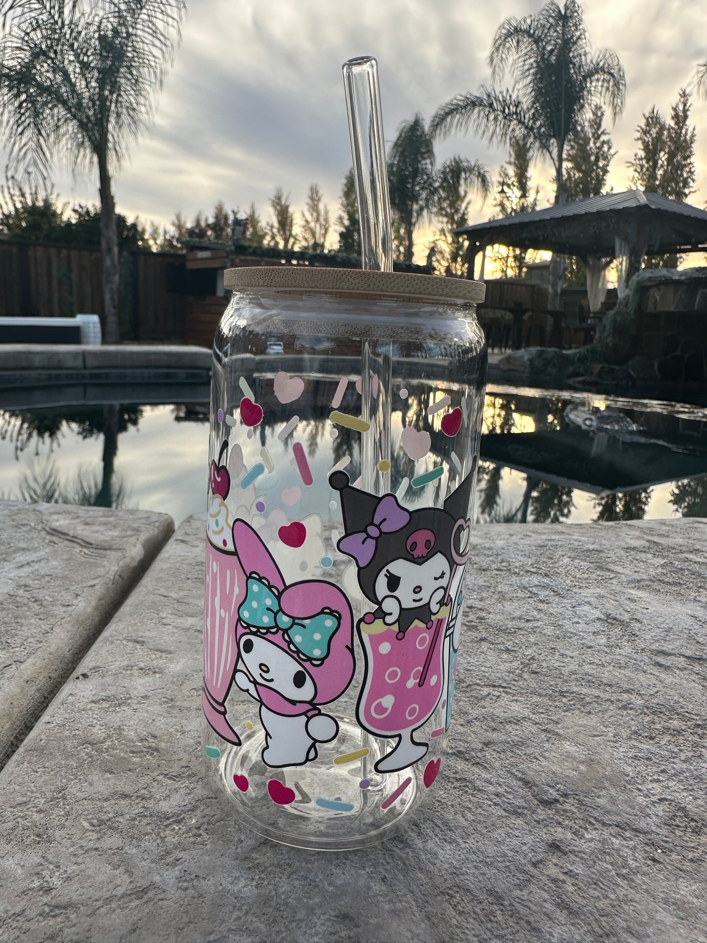 Milkshake Party kawaii kitty glass Libby can