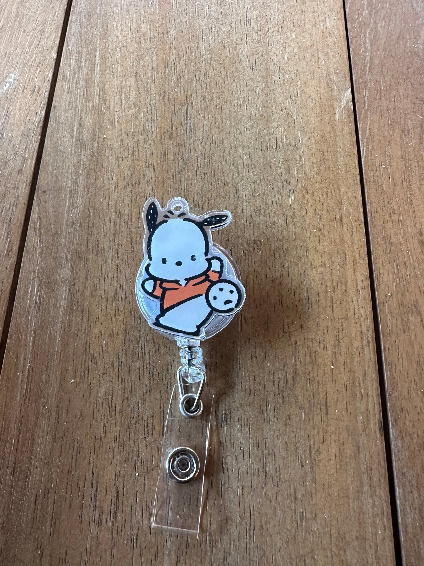 Pochacco badge reel carabiner ID holder ￼