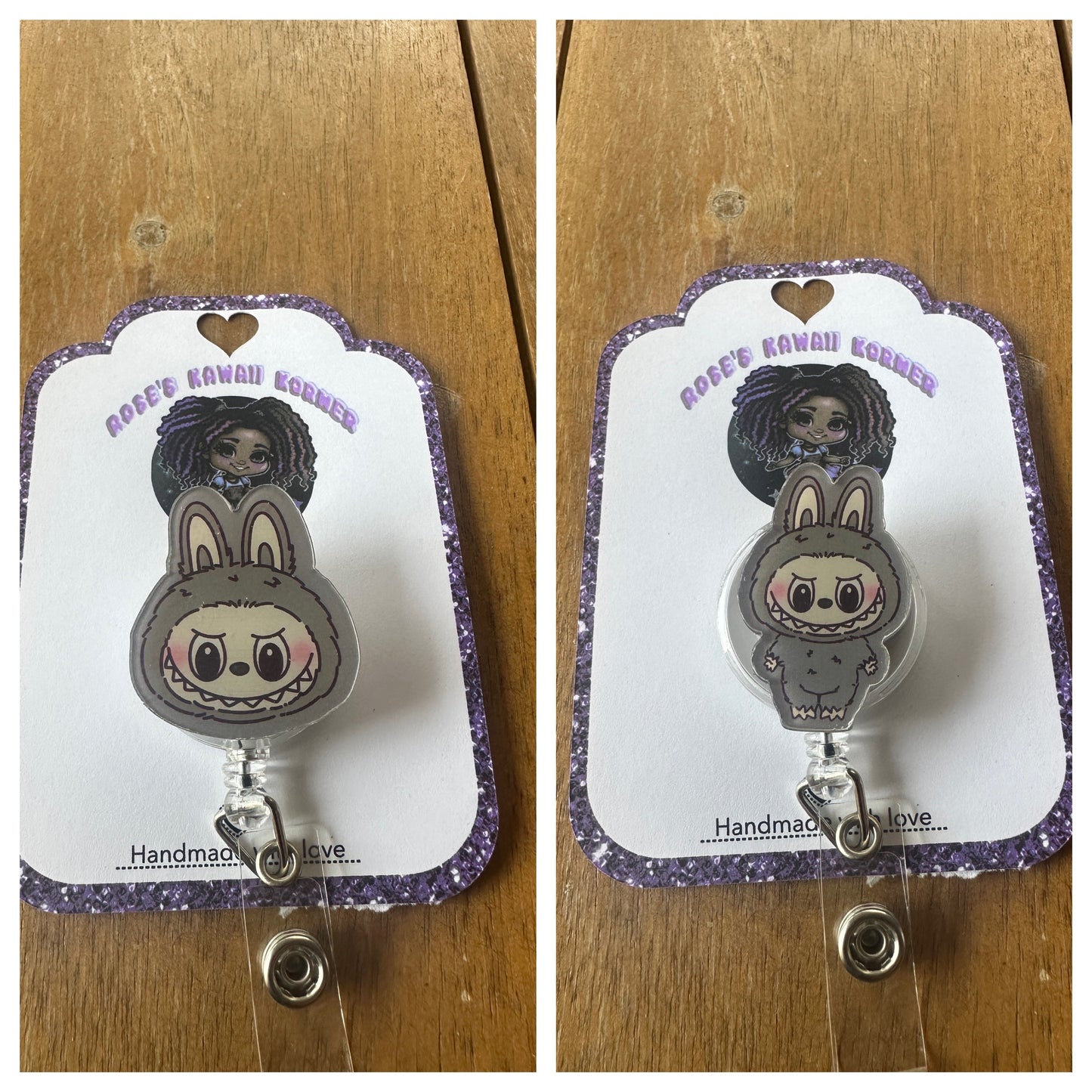 Labubu Badge Reel ID Holder