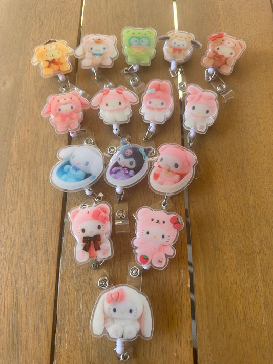 Kitty and Friends Kawaii Badge Reel ID Holders