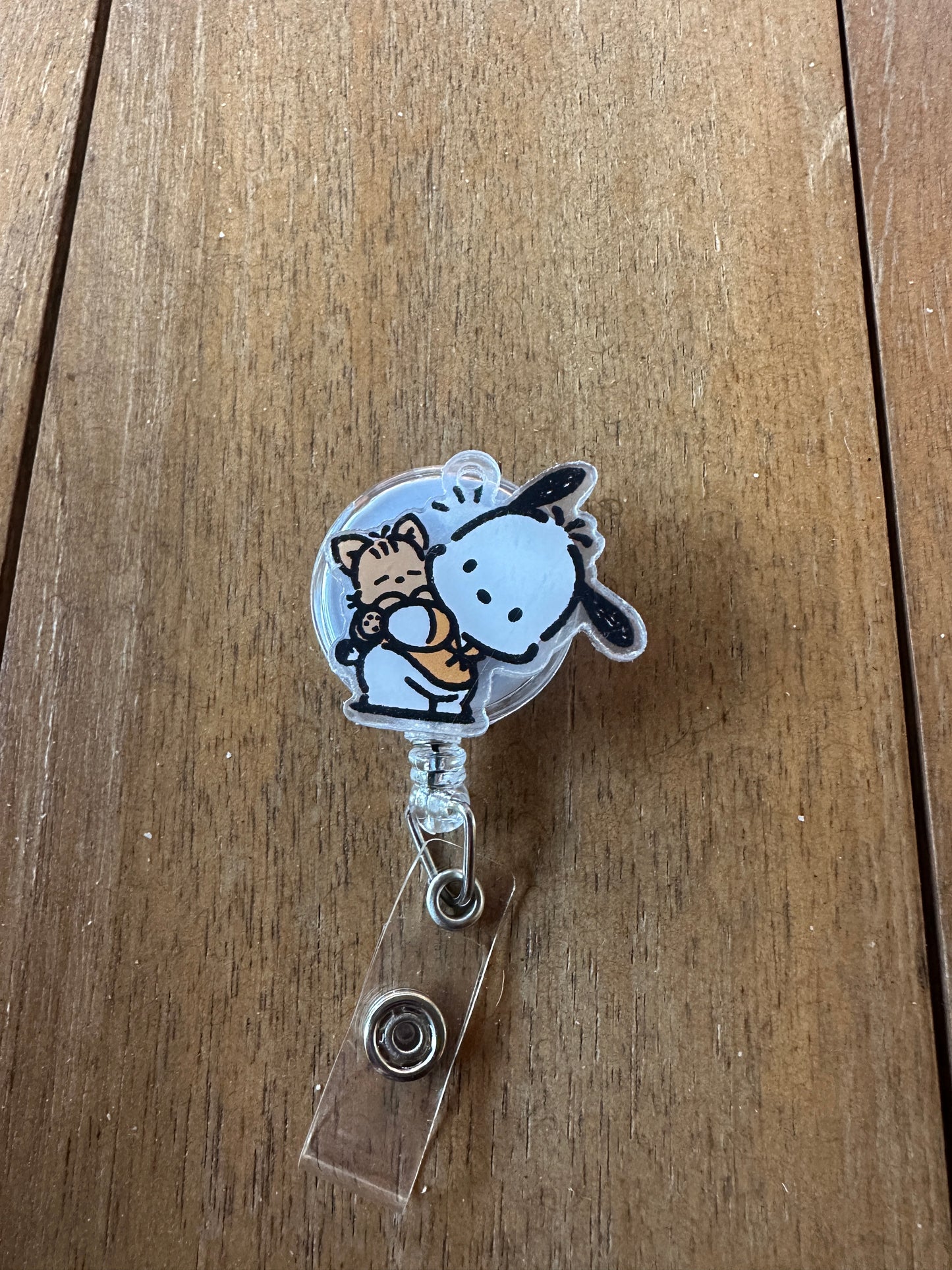 Pochacco badge reel carabiner ID holder ￼