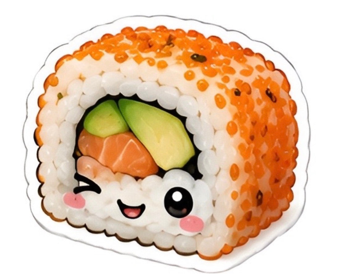 🍣 Kawaii Sushi Badge Reels | Cute Sushi Retractable ID Badge Holder | Handmade Acrylic Badge Reel for Nurses, CNAs, Medical Assistants, Lab Techs & Healthcare Workers