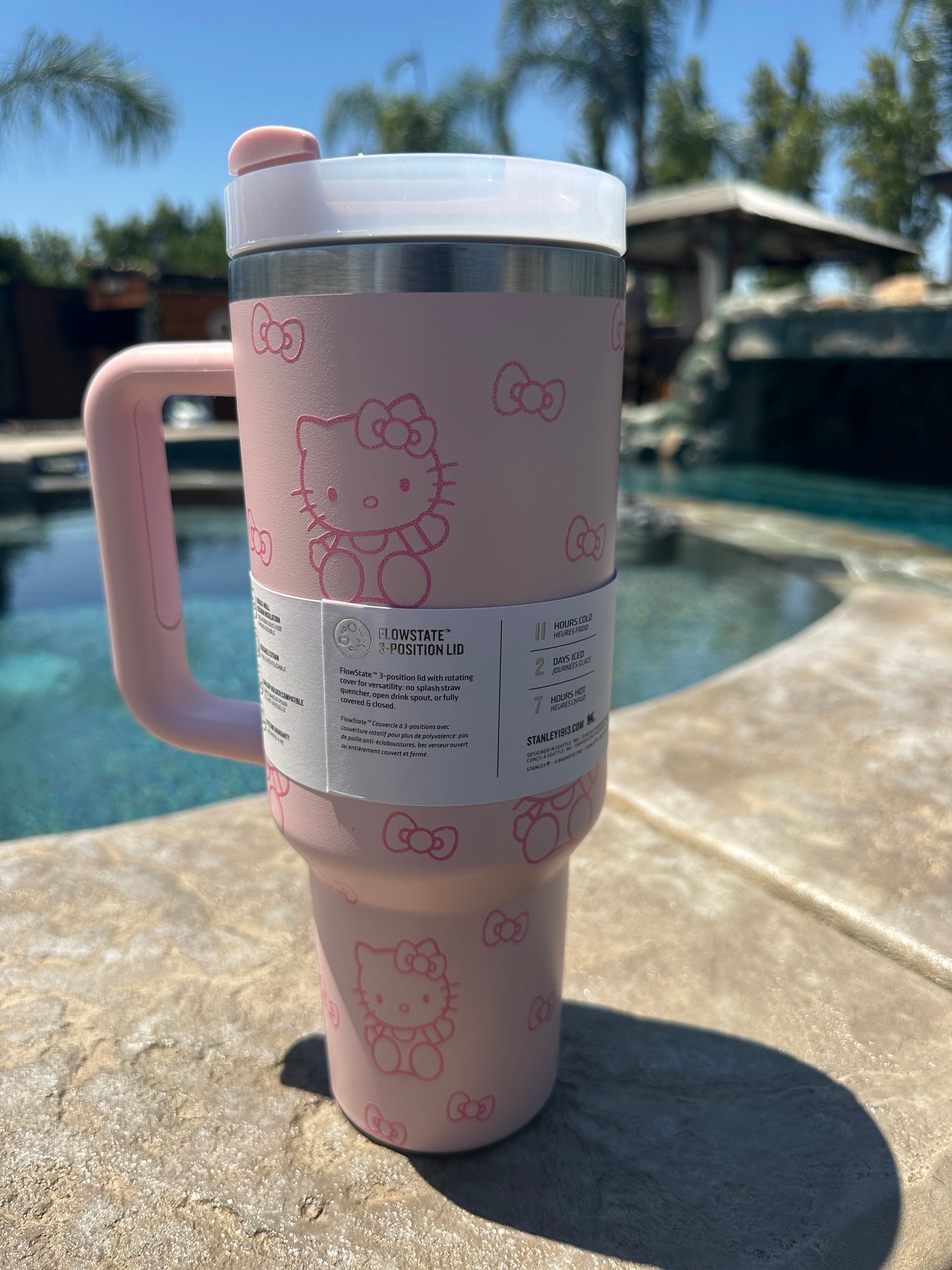 Hello Kitty X Stanley Inspired 40oz powder pink Matte NEW STYLE!