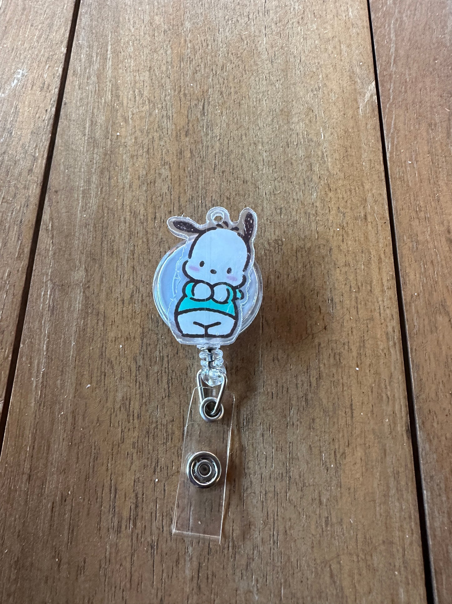 Pochacco badge reel carabiner ID holder ￼