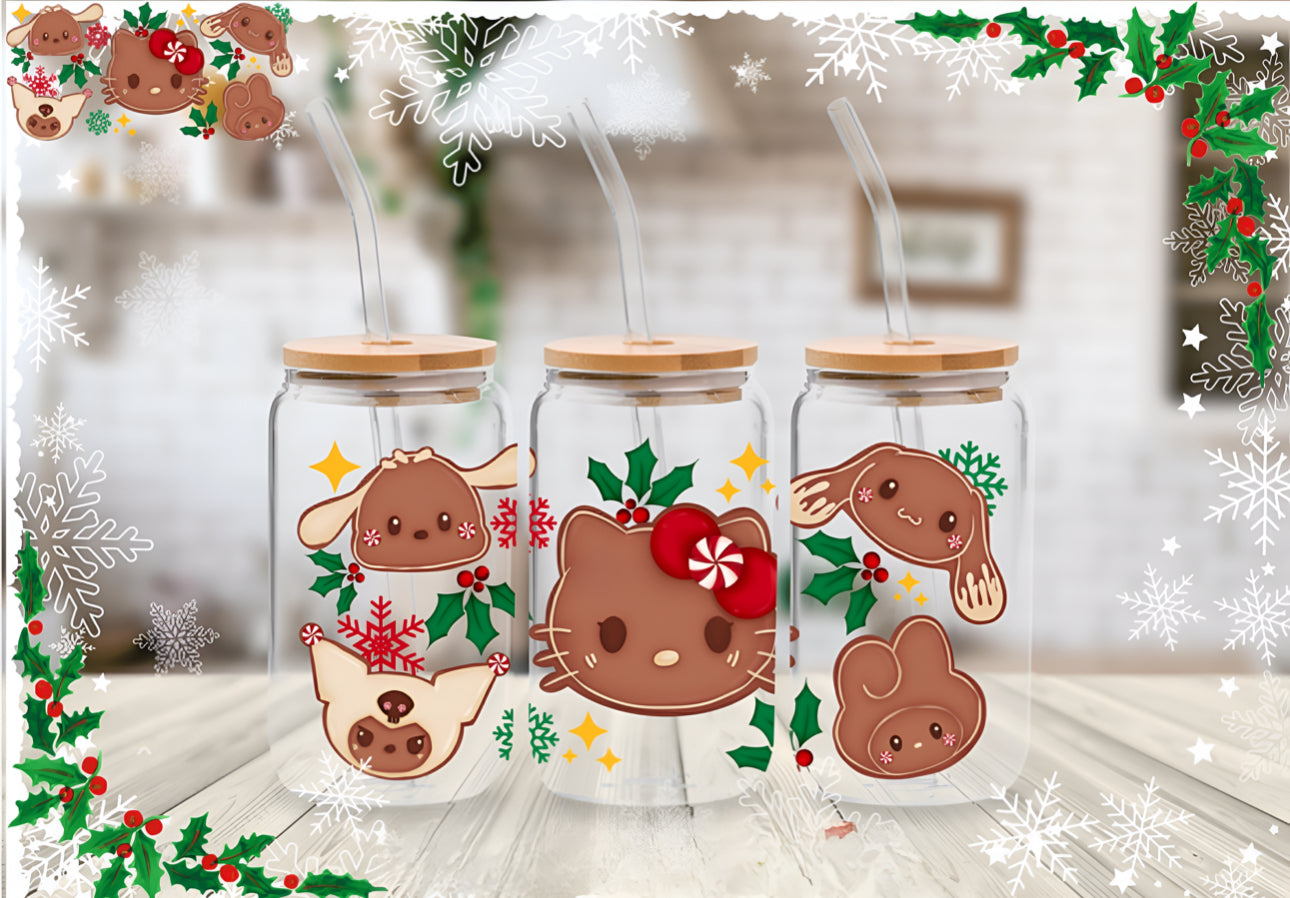 Gingerbread cookie Sanrio friends glass Libby