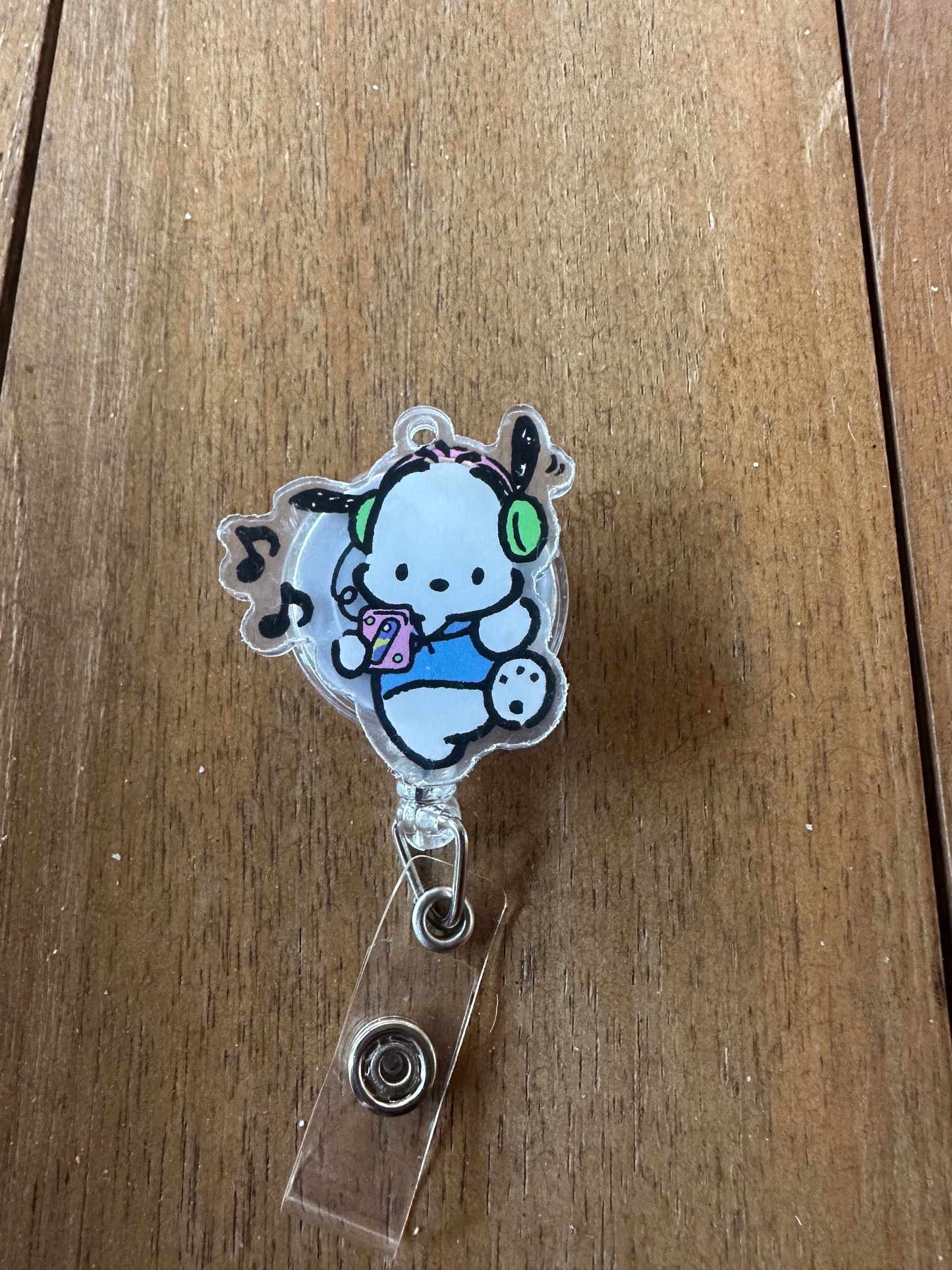 Pochacco badge reel carabiner ID holder ￼