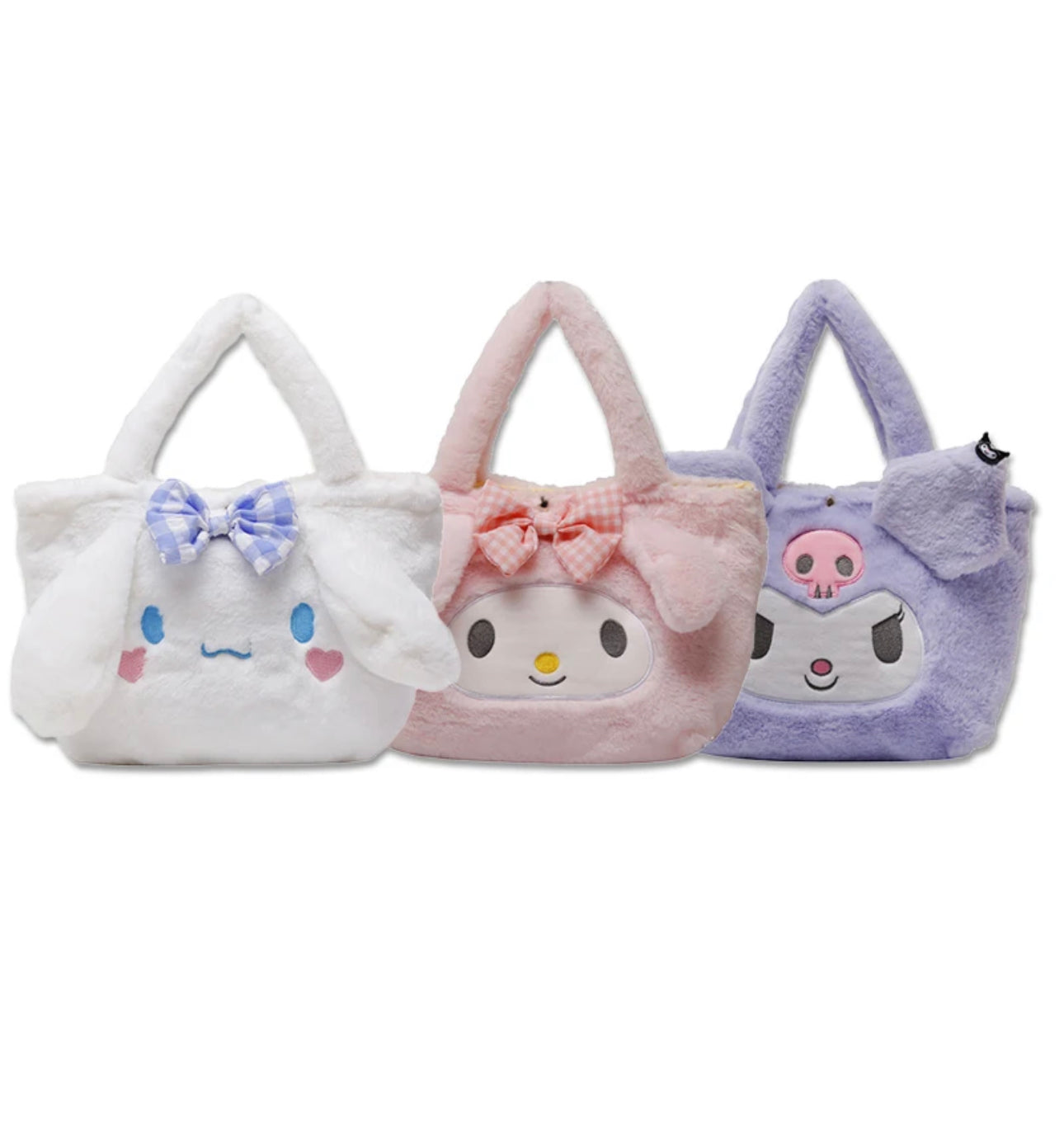 Sanriod Soft Fluffy Bags (Various!) | my melody | Kuromi | Easter basket | gift for girls | fluffy soft | Kawaii | pastel bag | Cinnmoroll