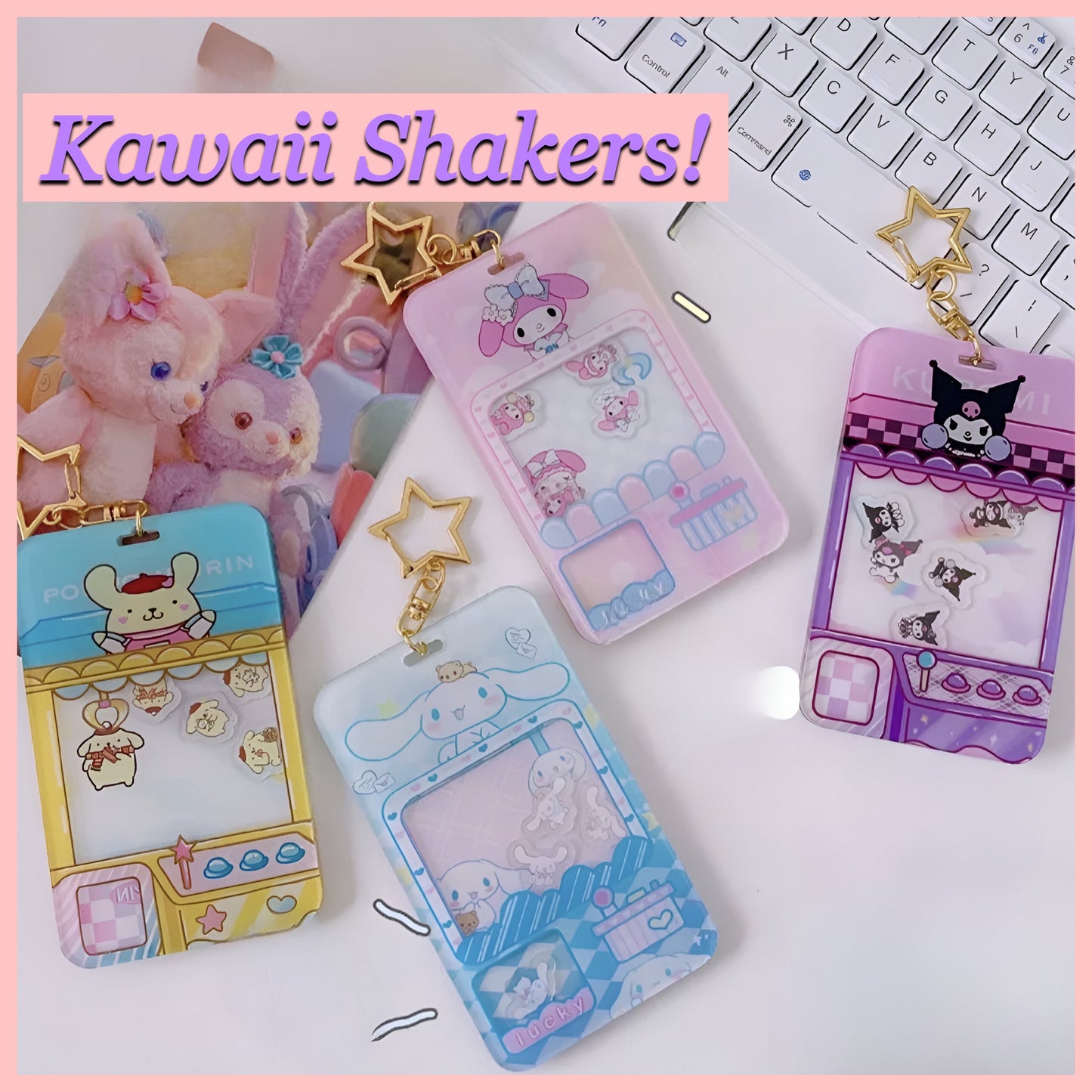 Cute Keychains | Dry shaker | Kawaii Shaker | Kawaii Keychain | Skill Crane | Sanriocore | Cartoon Style | Resin | acrylic keychain| Shaker