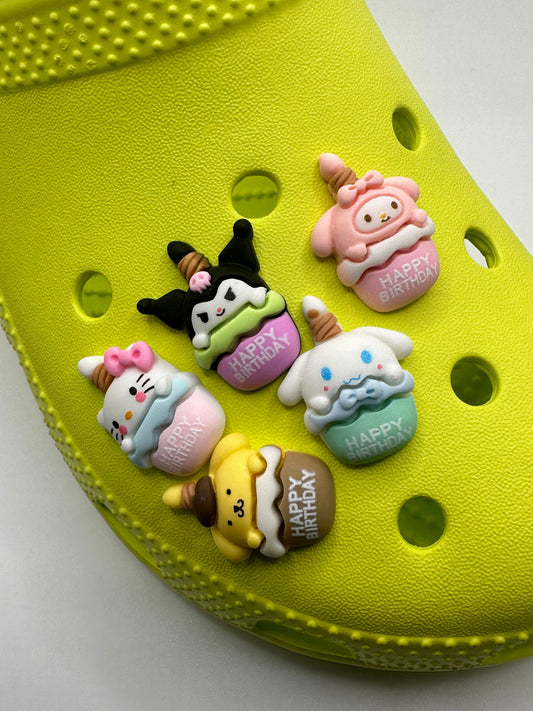 Shoe Charms| Happy Birthday | Sanrio Cupcake| Charms
