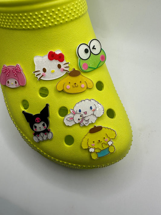 Shoe Charms| H Kitty | Shoe pets | Glitter charms | Kawaii| Glitter and Acrylic|