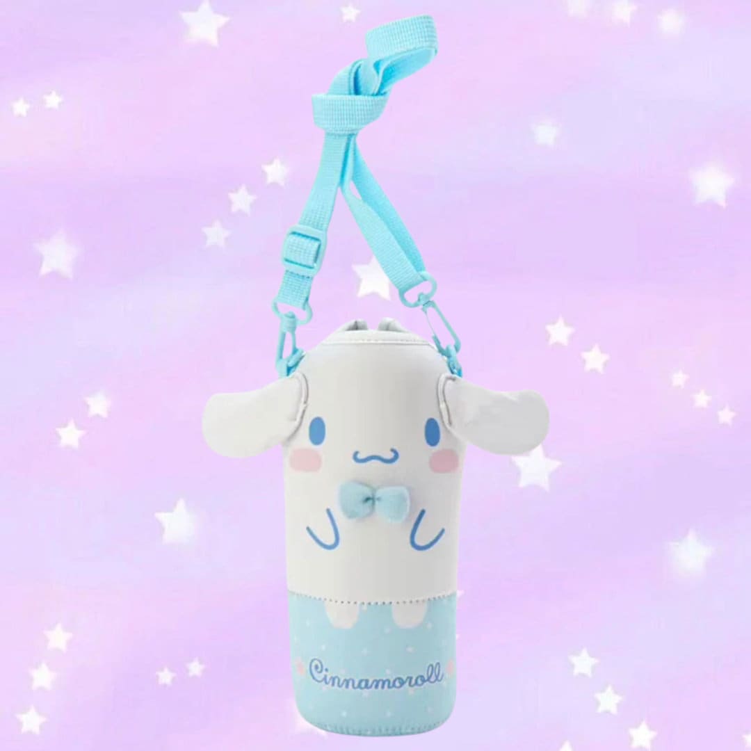 Water bottle holder, kawaii water bottle carrier, cute water bottle holder, crossbody,adjustable strap,drink cozy, bottle holder