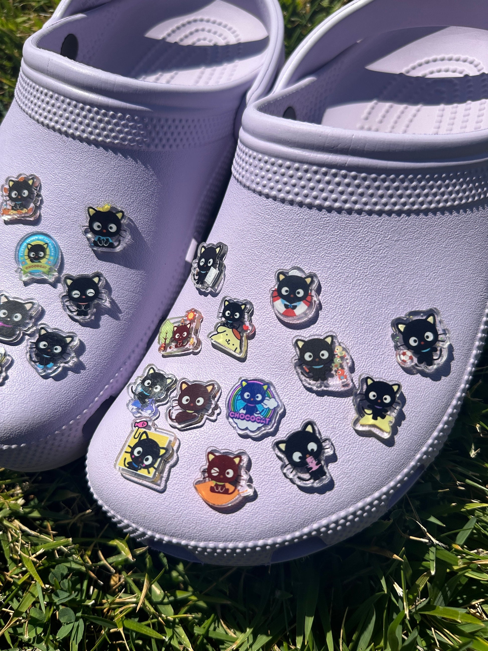 Chococat shoe charms Random mix Chocolate kitty| choccat shoe charms kawaii Black cat 1,3,5,10 pcs Sanri lucky cat Black kitty|