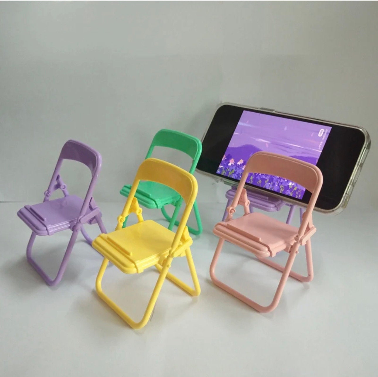 1PC 1:12 Mini Chair Dollhouse Miniature| folding chair | Alabama SmackDown|Dollhouse Furniture | Cell phone holder | Model House Home Decor|