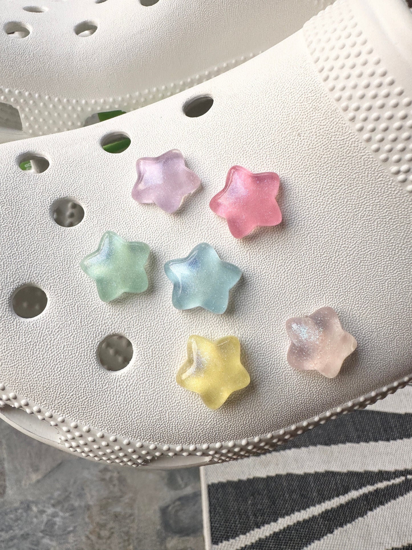 Jelly star Shoe charms | Chibi star | Shoe charms | kawaii aesthetic | gummy stars | gummy shoe charms | rubber clog charms | puffy stars