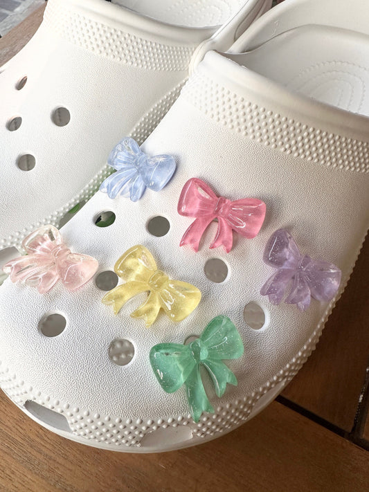 Jelly Bow Shoe charms | Cute bows | Shoe charms | kawaii aesthetic | gummy bows | gummy shoe charms | rubber clog charms | Jelly Bows