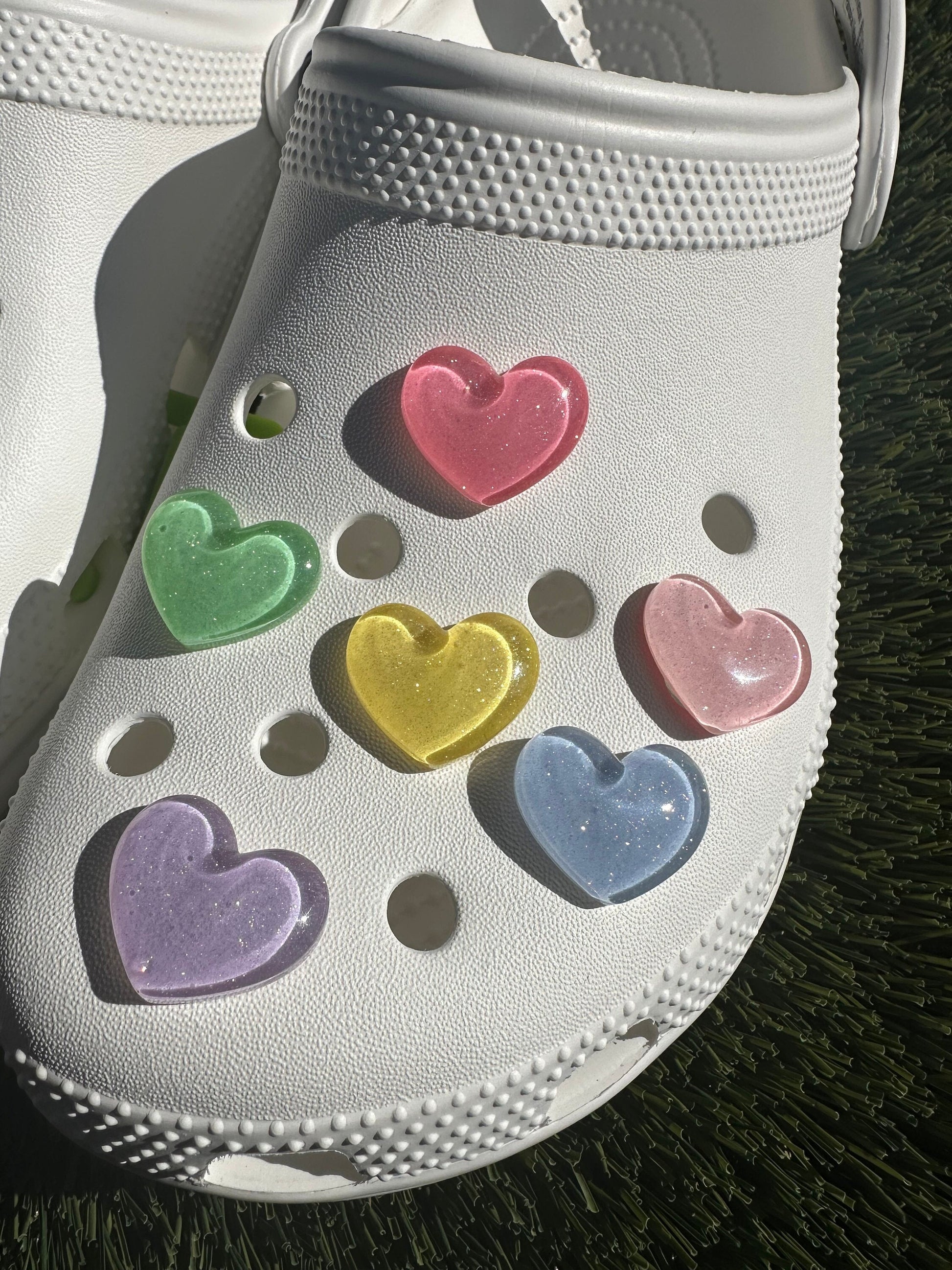 Jelly Hearts | Jelly heart shoe charms | Gummy shoe charms | kawaii charms | glitter charms | glitter heart shoe charms | kawaii | hearts