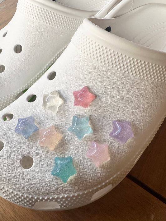 Crystal star Shoe charms | Crystal star | Chibi star | Shoe charms | kawaii aesthetic | gummy stars | gummy shoe charms | rubber clog charms