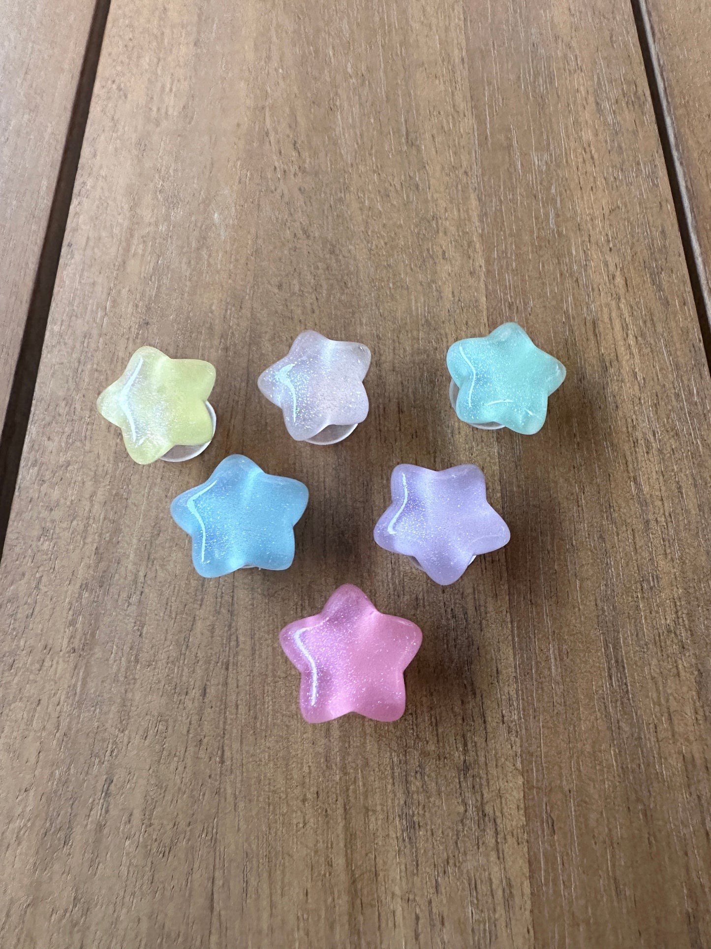Jelly star Shoe charms | Chibi star | Shoe charms | kawaii aesthetic | gummy stars | gummy shoe charms | rubber clog charms | puffy stars